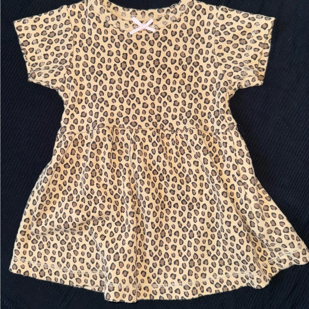 Leopard Print Short Sleeve Baby Dress